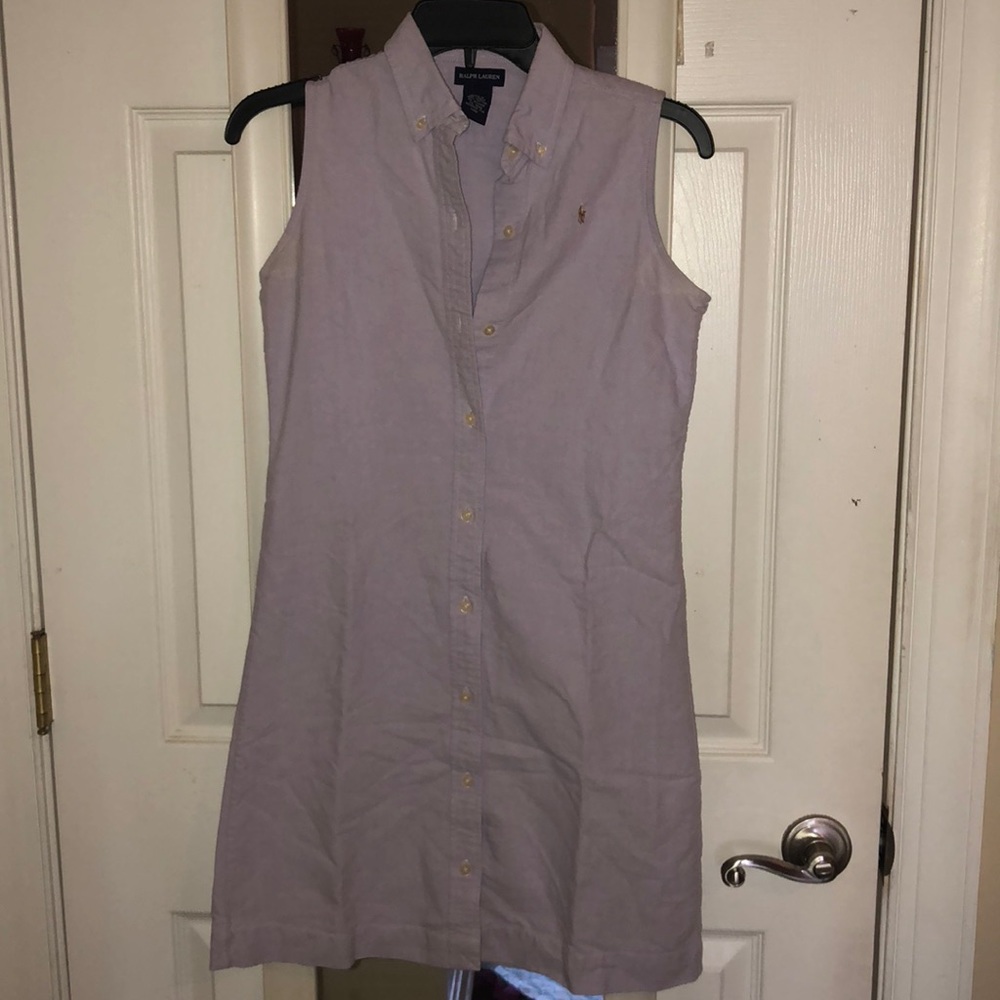 Ralph Lauren lavender button up dress